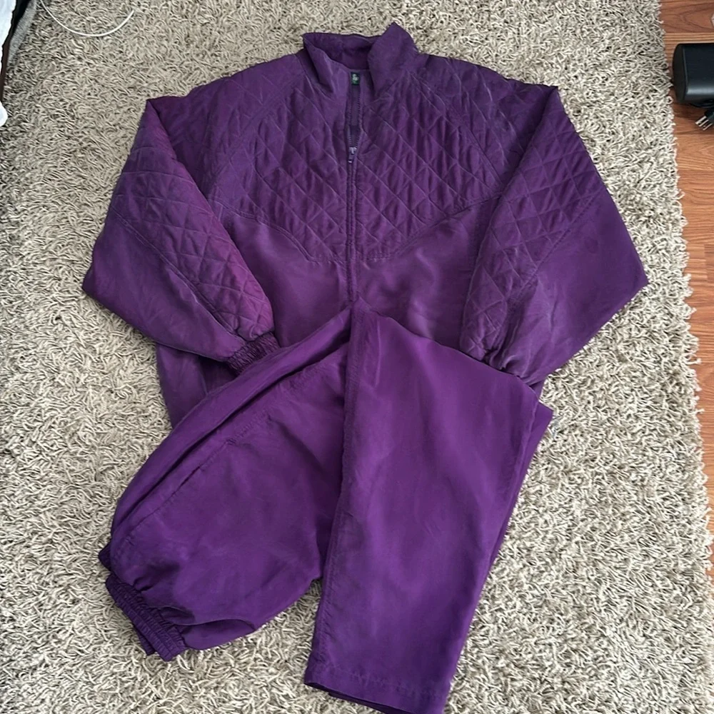 VTG 80s/90s‎ Streetwear Grannycore Retro Hunt Club Purple Tracksuit Set SzL